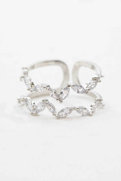 Stone Double Layer Adjustable Ring