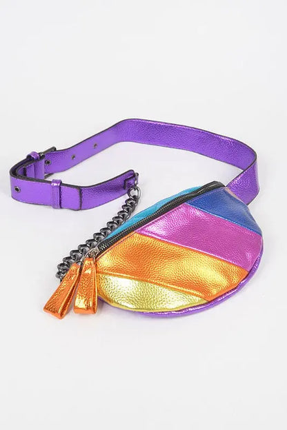 Metallic Piecing Vintage Inspired Fanny Pack LA Jewelry Plaza