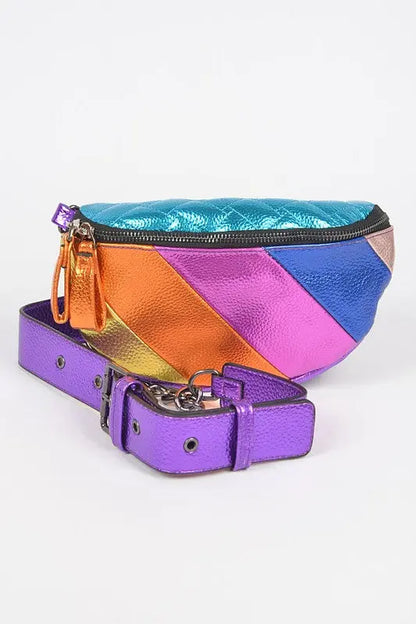 Metallic Piecing Vintage Inspired Fanny Pack LA Jewelry Plaza