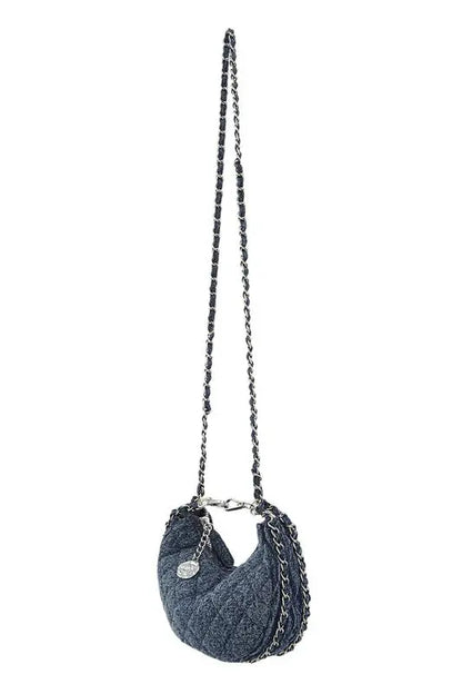 Denim and Flower Chain Crossbody Bag ICCO ACCESSORIES