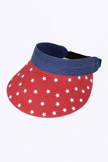 Americana Roll Up Straw Visor