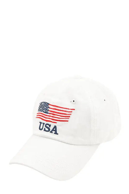 American Flag Embroidered Pigment Cap