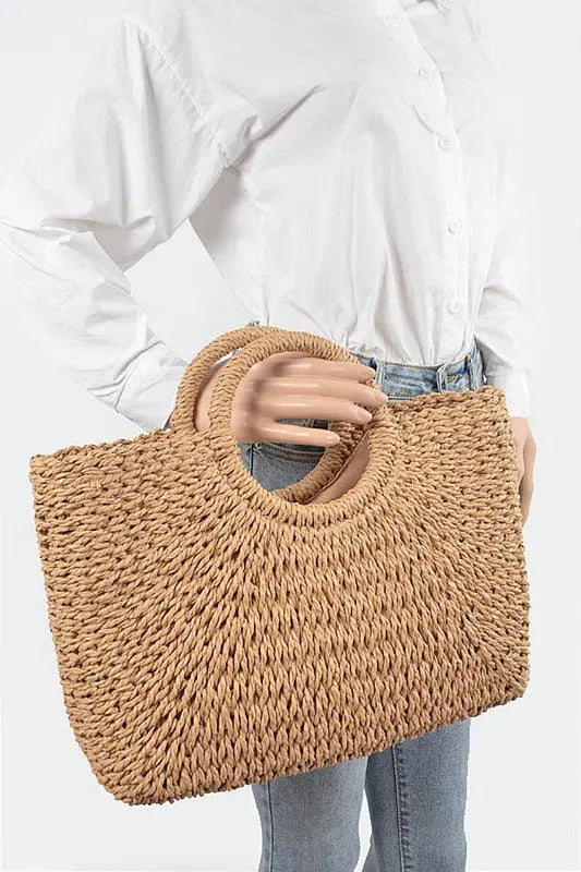 Straw Basket Weaved Summer Tote Artini Accessories