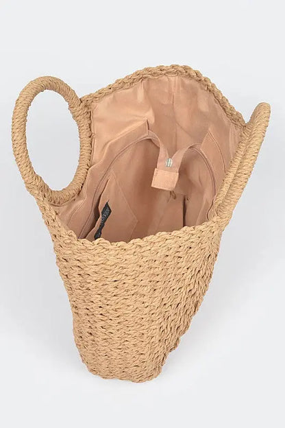 Straw Basket Weaved Summer Tote Artini Accessories