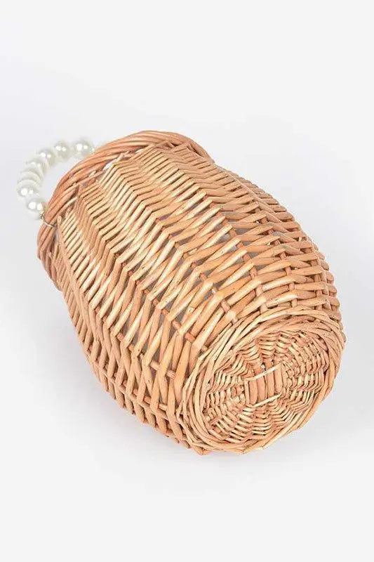 Pearl Handle Iconic Bamboo Bucket Clutch Bag Artini Accessories