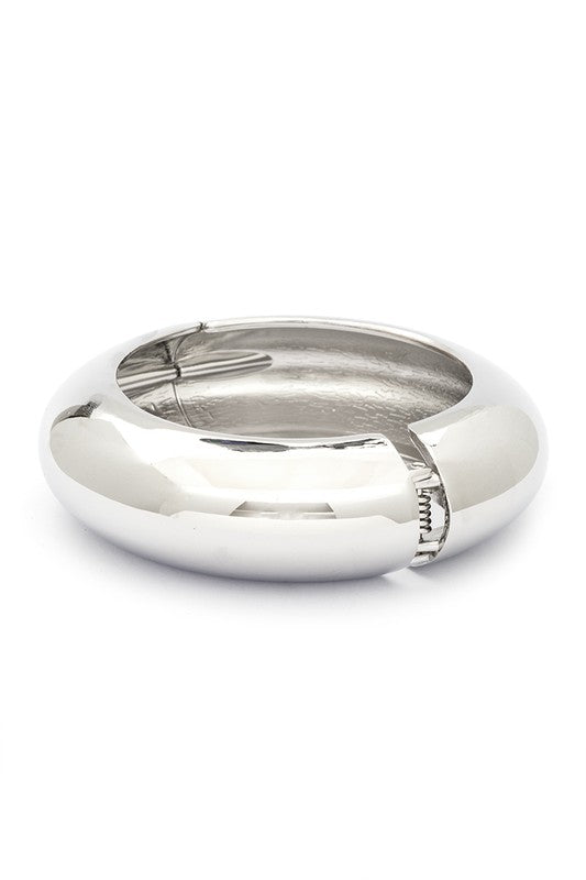 Polished Statement Hinged Bangle