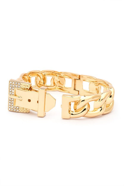 Crystal Buckle Chain Designed Iconic Bangle