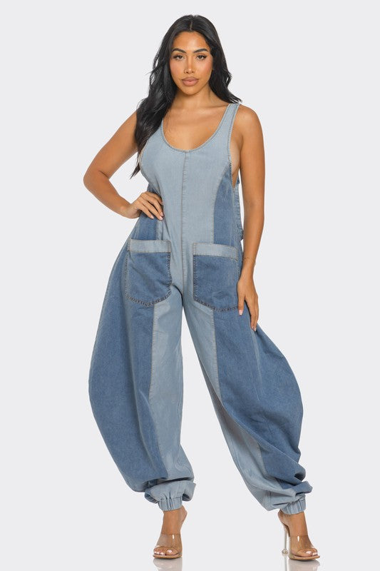 Denim Patchwork Harlem Jumpsuit