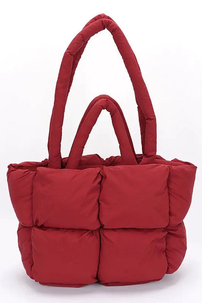 Quilted Puffer Convertible Tote Bag Artini Accessories