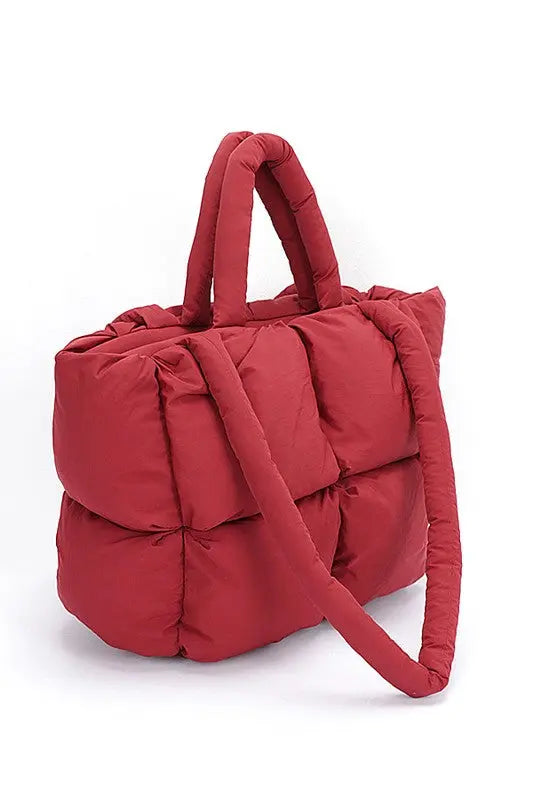 Quilted Puffer Convertible Tote Bag Artini Accessories