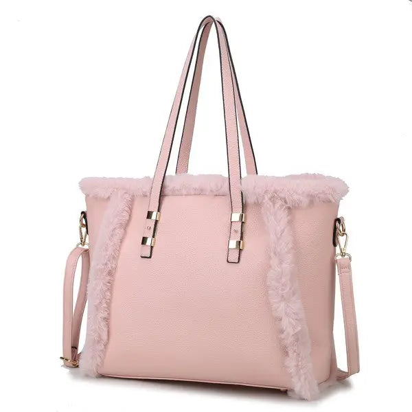 MKF Liza with Faux Fur Women Tote Bag by Mia K MKF Collection by Mia K