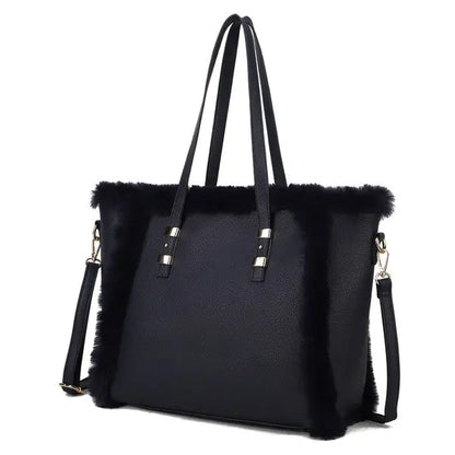 MKF Liza with Faux Fur Women Tote Bag by Mia K MKF Collection by Mia K