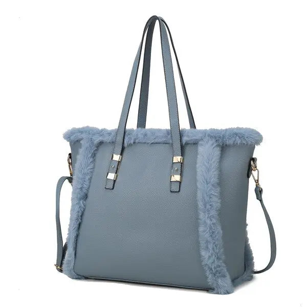 MKF Liza with Faux Fur Women Tote Bag by Mia K MKF Collection by Mia K