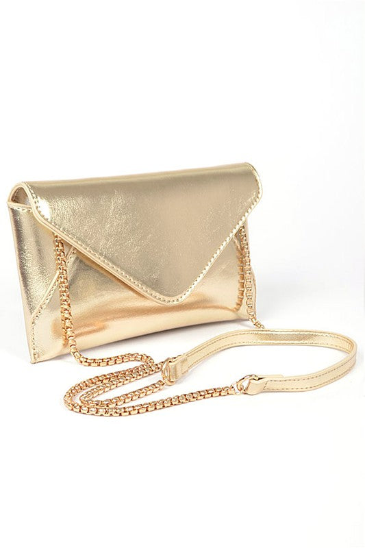 Convertible Metallic Envelope Clutch