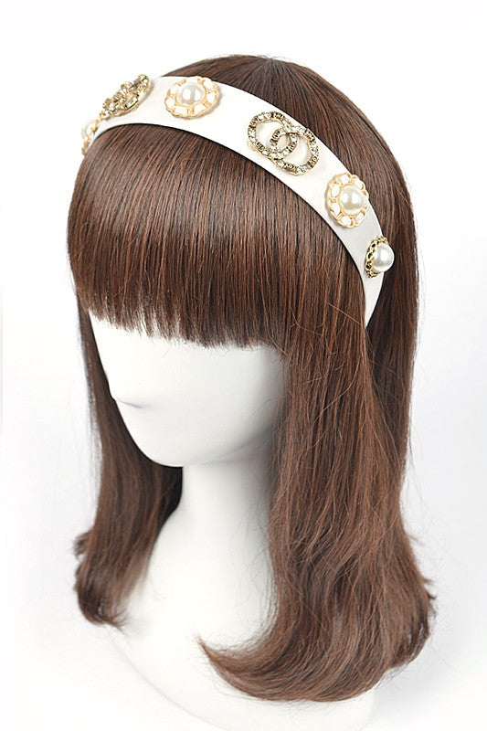 Bejeweled Crystal And Pearl Iconic Headband