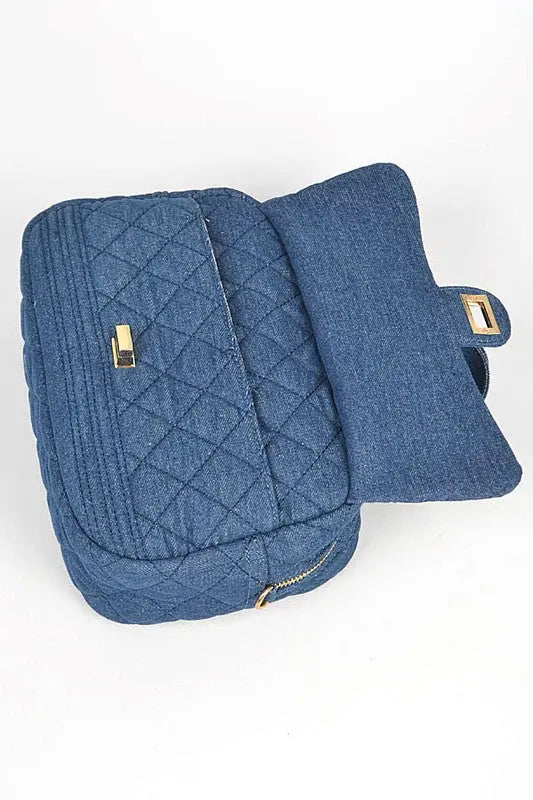 Quilted Denim Weekender Duffle Gym Bag Artini Accessories