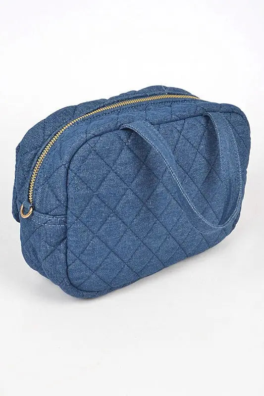 Quilted Denim Weekender Duffle Gym Bag Artini Accessories