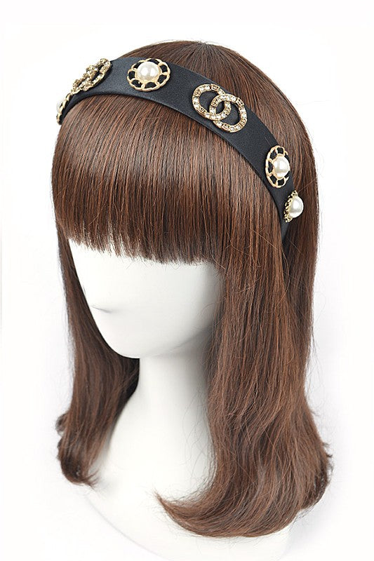 Bejeweled Crystal And Pearl Iconic Headband