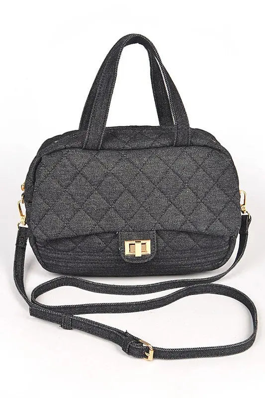 Quilted Denim Weekender Gym Bag LA Jewelry Plaza