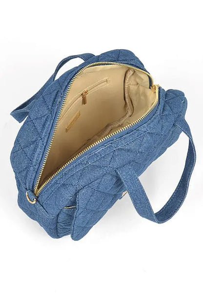 Quilted Denim Weekender Gym Bag LA Jewelry Plaza