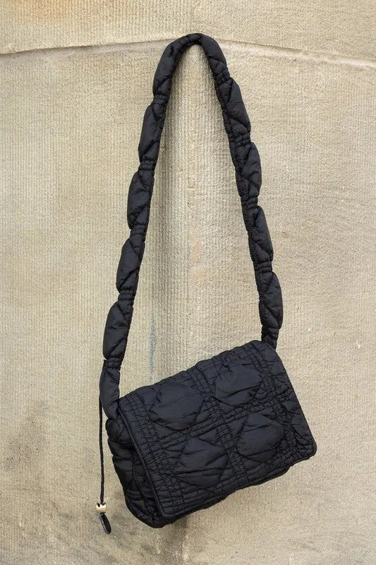 Brinley Quilted Puffer Foldover Crossbody Aili's Corner