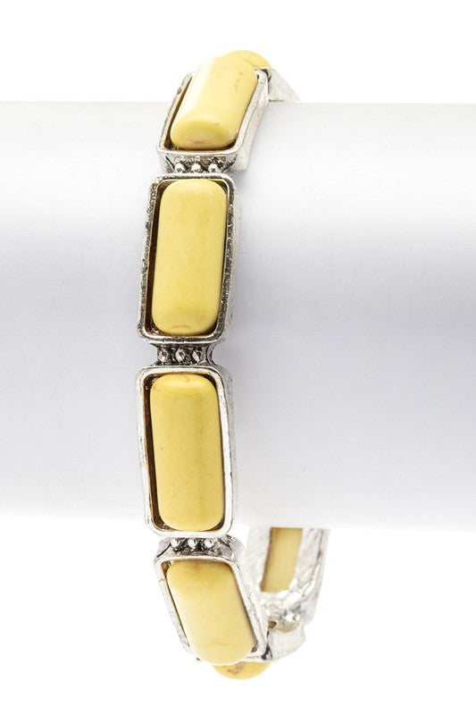 Square Stone Pave Open Cuff Bangle