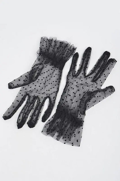 Polkadot Ruffle Lace Gloves