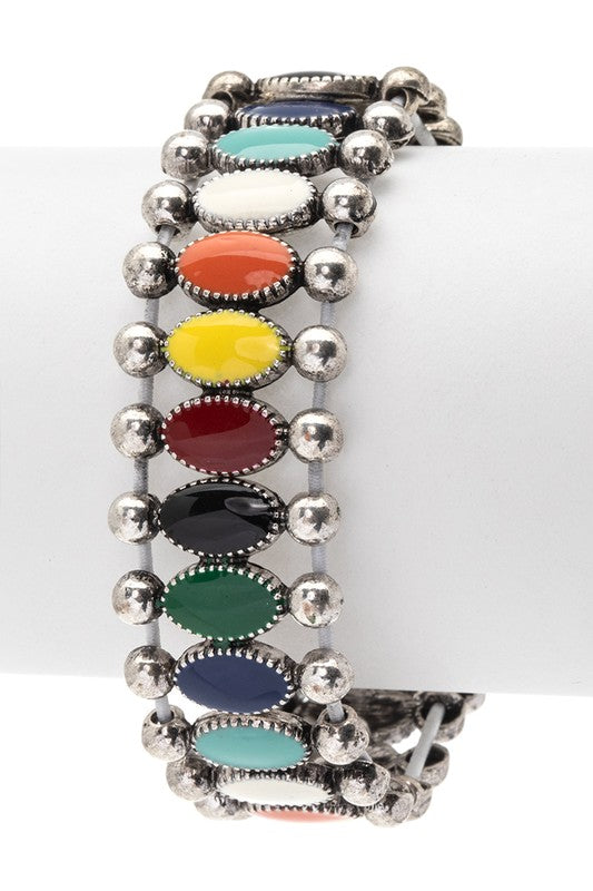 Multi Stone Stretch Bracelet