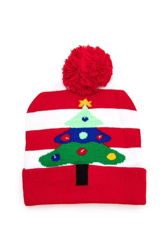 LED Christmas Light Up Beanie Set