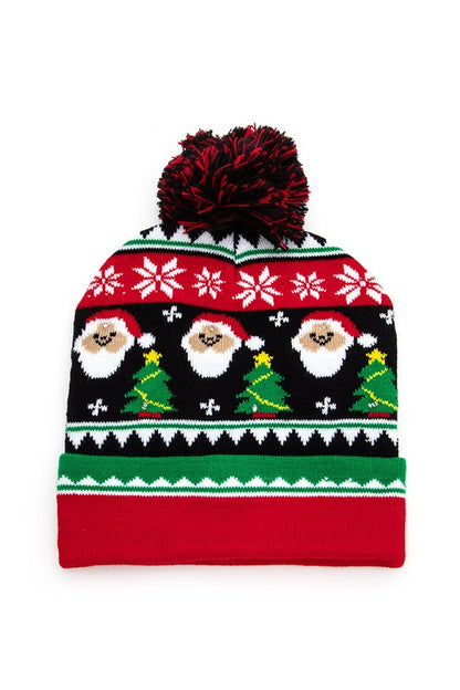 LED Christmas Light Up Beanie Set