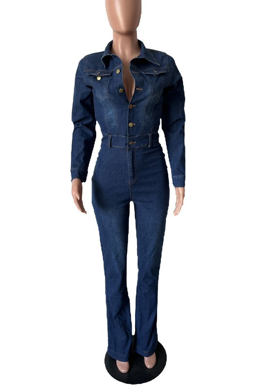 WOMEN DENIM SEXY JUMPSUIT