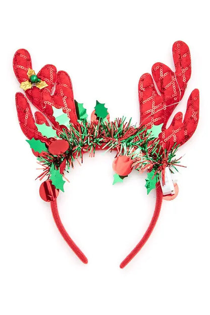 LED Light UP Reindeer Christmas Headband Set AFFLUZA.COM