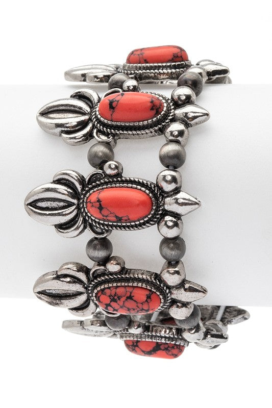 Squash Blossom Western Stretch Bracelet