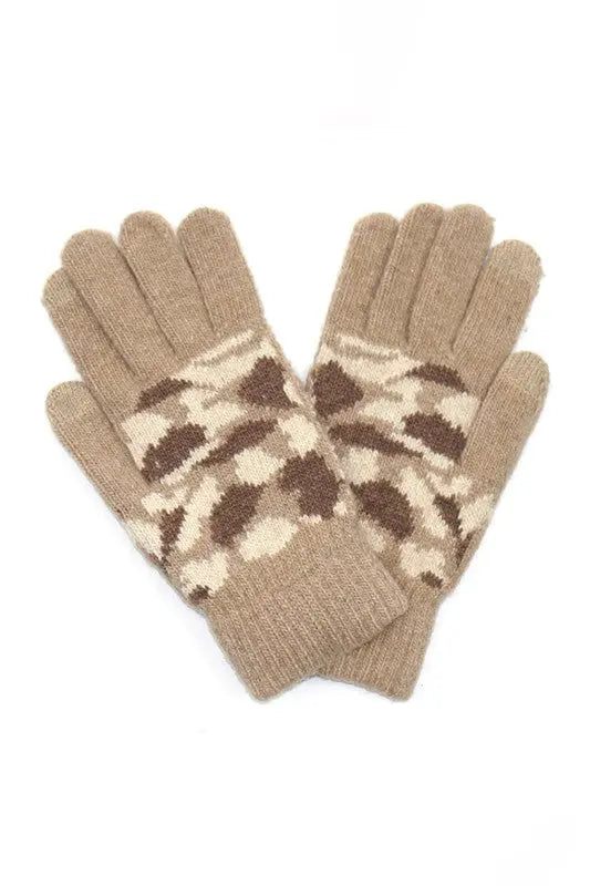 Camouflage Print Knitted Smart Gloves LA Jewelry Plaza