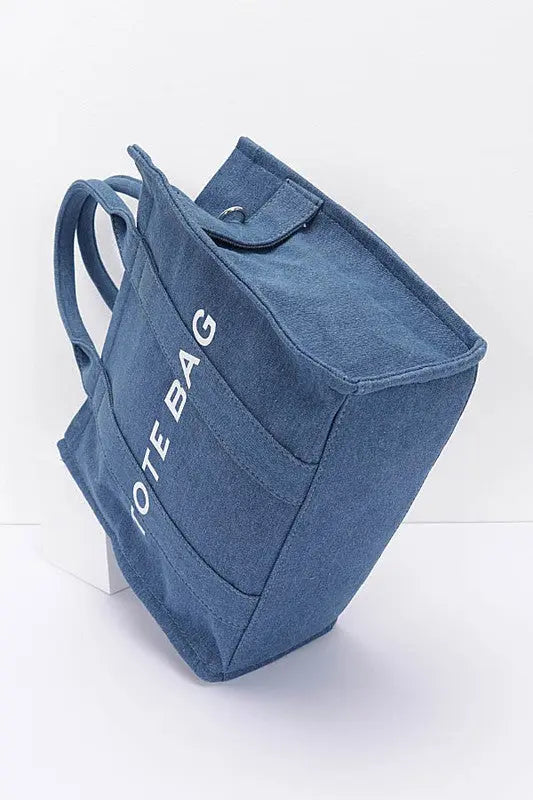 Denim Convertible Small Tote Bag LA Jewelry Plaza