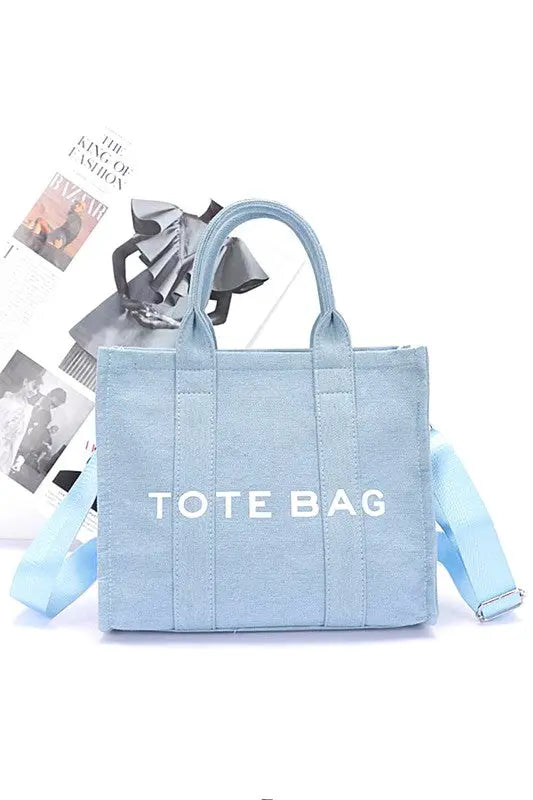 Denim Convertible Small Tote Bag LA Jewelry Plaza