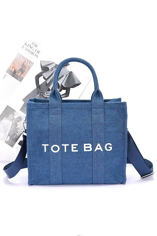 Denim Convertible Small Tote Bag LA Jewelry Plaza