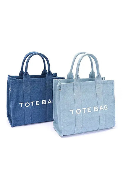 Denim Convertible Small Tote Bag LA Jewelry Plaza