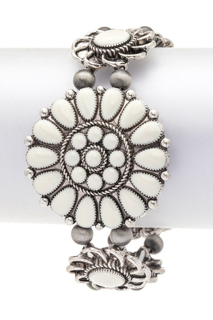 Enamel Flower Western Boho Stretch Bracelet