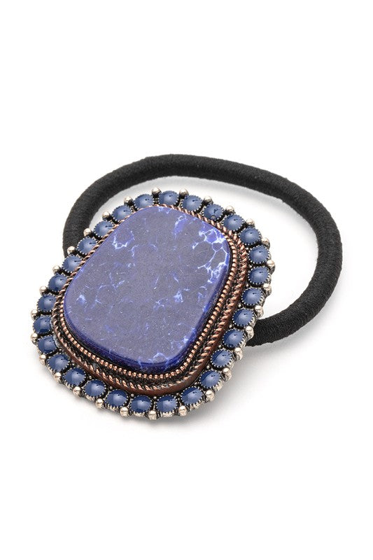 2 Tone Blue Stone Hair Tie