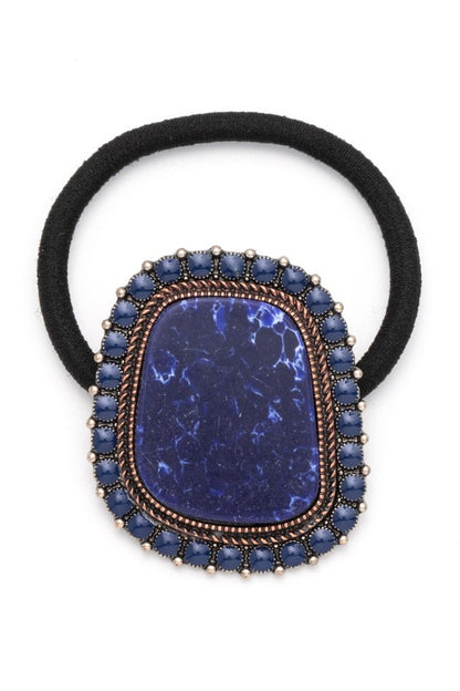 2 Tone Blue Stone Hair Tie