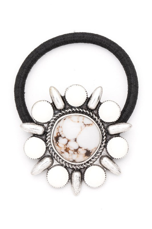 Stone Flower Western Hairtie