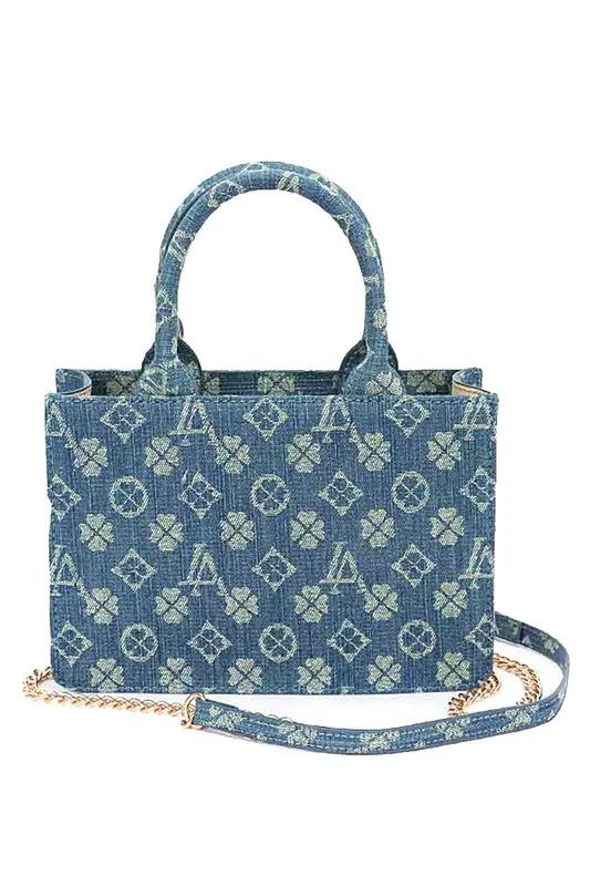 LA Jacquard Denim Fashion Tote LA Jewelry Plaza