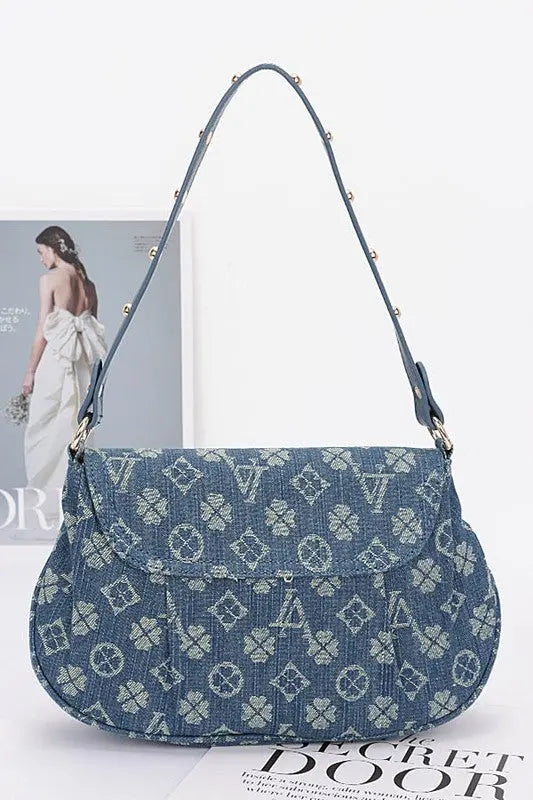 LA Jacquard Denim Fashion Shoulder Bag LA Jewelry Plaza