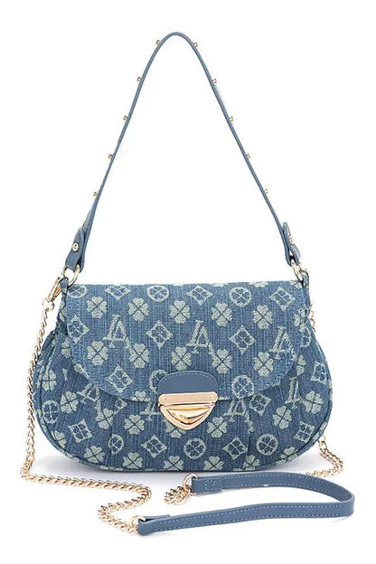 LA Jacquard Denim Fashion Shoulder Bag LA Jewelry Plaza