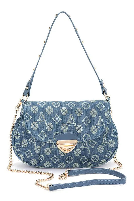 LA Jacquard Denim Fashion Shoulder Bag LA Jewelry Plaza