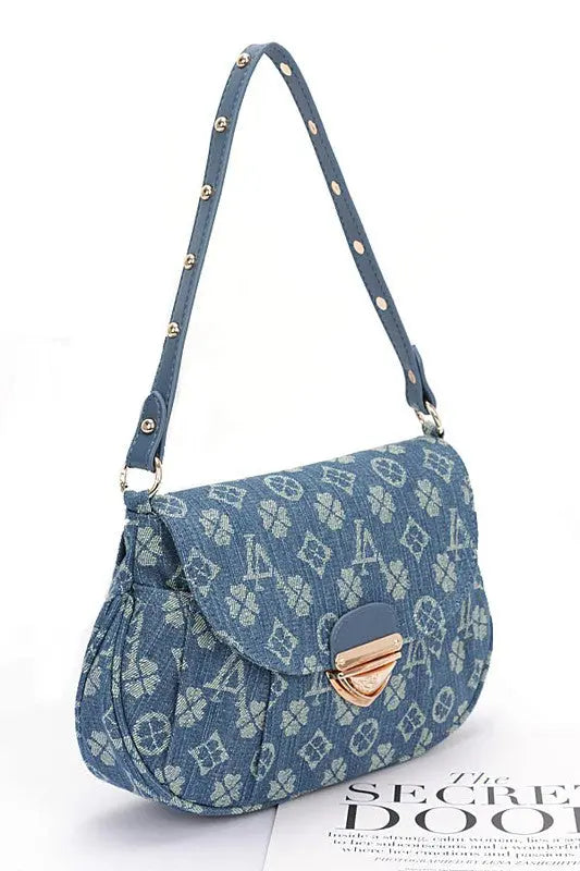 LA Jacquard Denim Fashion Shoulder Bag LA Jewelry Plaza