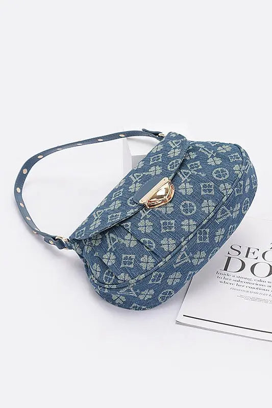 LA Jacquard Denim Fashion Shoulder Bag LA Jewelry Plaza