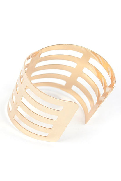 Cut Out Chevron Iconic Adjustable Cuff Bangle