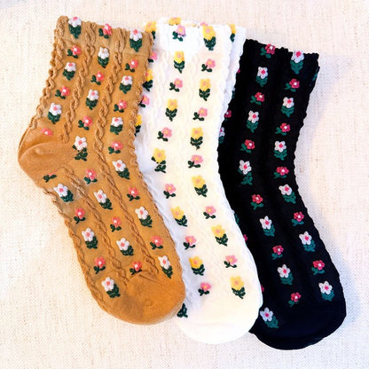 Adorable Mini Flower Socks Set Of 3